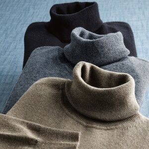 Men's Patrick James Reserve 100% Cashmere Turtleneck Heather Brown